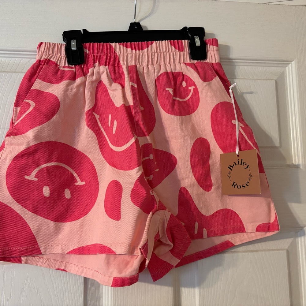 Pink Smiley Face Shorts